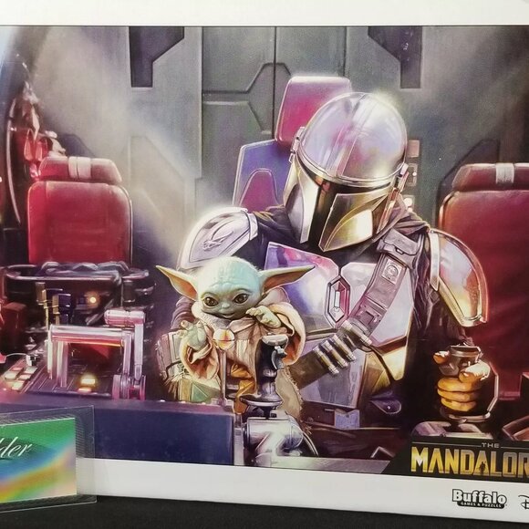 Star Wars 1000 Piece Buffalo Jigsaw Puzzle The Mandalorian & The Child Yoda-NEW - Picture 2 of 2